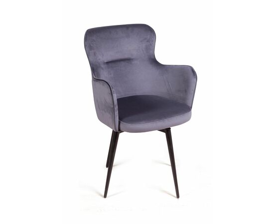 Стул c подлокотниками King, поворотный на 360 градусов, бархат серый 27, изображение 4 | Интернет магазин мебели и декора LifeDekor