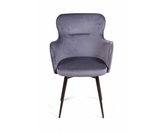 Стул c подлокотниками King, поворотный на 360 градусов, бархат серый 27, изображение 9 | Интернет магазин мебели и декора LifeDekor