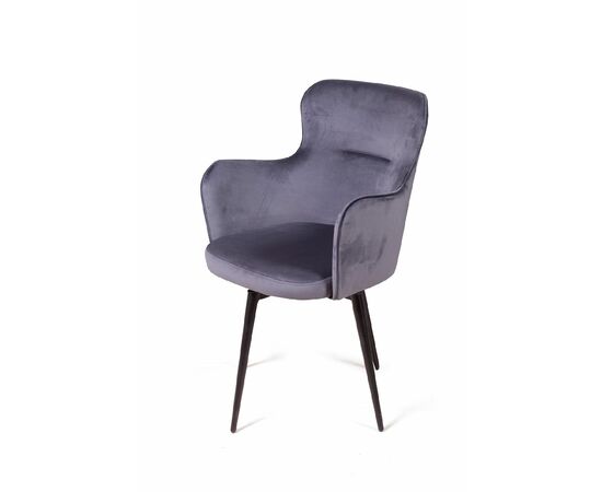 Стул c подлокотниками King, поворотный на 360 градусов, бархат серый 27, изображение 14 | Интернет магазин мебели и декора LifeDekor