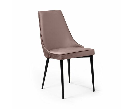 Стул Oliver, бархат пепельно-бежевый 25/ чёрный конус | Интернет магазин мебели и декора LifeDekor