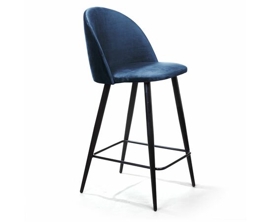 Стул полубарный Thomas, бархат синий 29, изображение 3 | Интернет магазин мебели и декора LifeDekor