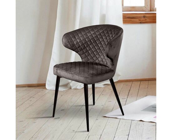 Стул Richard ромб, бархат антрацит 14, изображение 4 | Интернет магазин мебели и декора LifeDekor