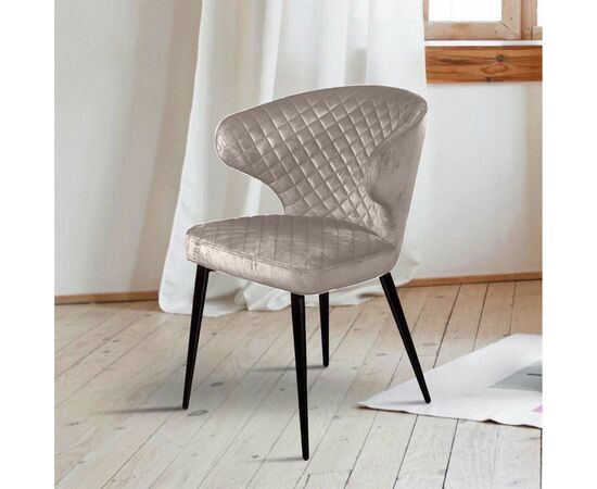 Стул Richard ромб, бархат пепельно-бежевый 25, изображение 4 | Интернет магазин мебели и декора LifeDekor