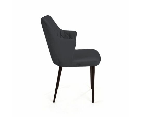 Стул с подлокотниками Hunt ромб, бархат 03 / чёрный конус, изображение 3 | Интернет магазин мебели и декора LifeDekor