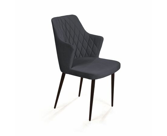 Стул с подлокотниками Hunt ромб, бархат 03 / чёрный конус | Интернет магазин мебели и декора LifeDekor