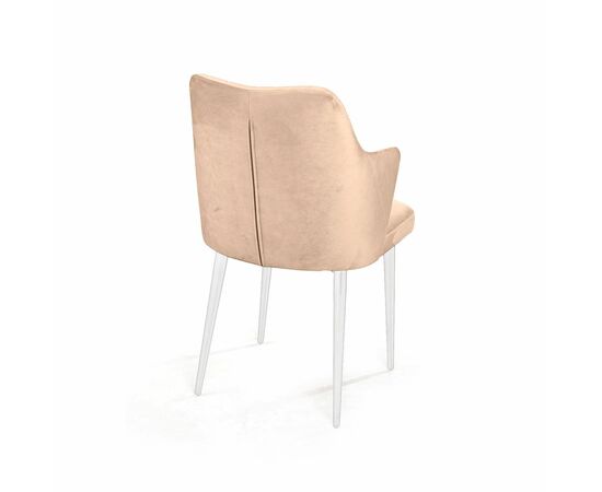 Стул с подлокотниками Hunt ромб, бархат бежевый 5 / белый конус, изображение 3 | Интернет магазин мебели и декора LifeDekor