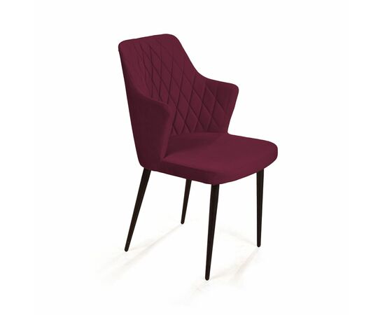 Стул с подлокотниками Hunt ромб, бархат красный 16 new / чёрный конус | Интернет магазин мебели и декора LifeDekor