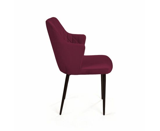 Стул с подлокотниками Hunt ромб, бархат красный 16 new / чёрный конус, изображение 3 | Интернет магазин мебели и декора LifeDekor