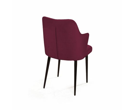 Стул с подлокотниками Hunt ромб, бархат красный 16 new / чёрный конус, изображение 4 | Интернет магазин мебели и декора LifeDekor