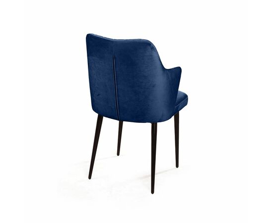 Стул с подлокотниками Hunt ромб, бархат синий 29 / чёрный конус, изображение 6 | Интернет магазин мебели и декора LifeDekor