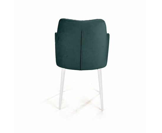 Стул с подлокотниками Hunt ромб, бархат зеленый 19 / белый конус, изображение 7 | Интернет магазин мебели и декора LifeDekor