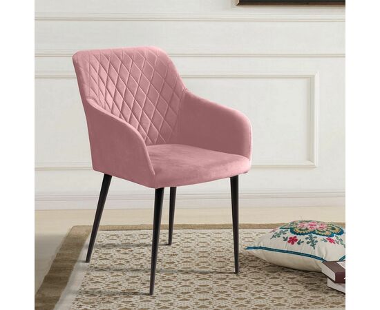 Стул с подлокотниками Robert, бархат пудровый 15, изображение 4 | Интернет магазин мебели и декора LifeDekor