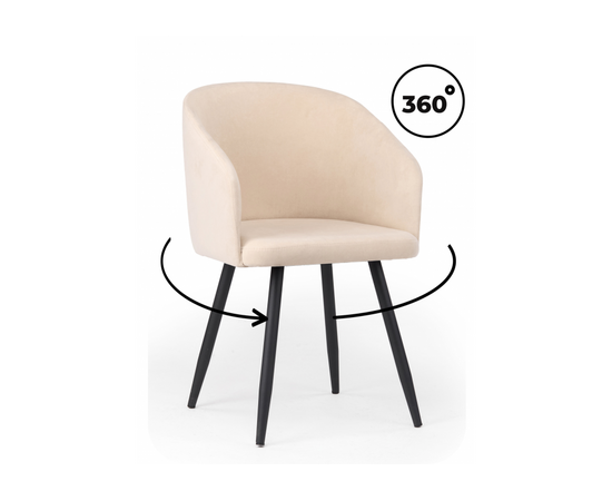 Стул на металлокаркасе Монер 360 бежевый (glory 03) / черный | Интернет магазин мебели и декора LifeDekor