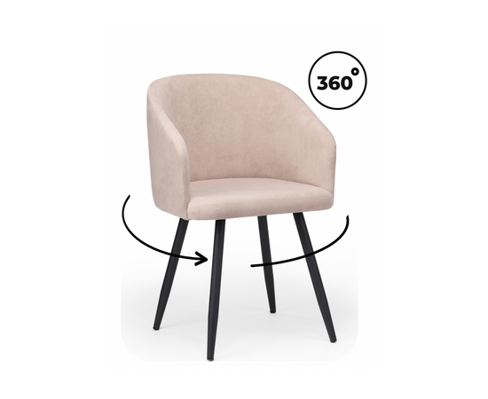 Стул на металлокаркасе Монер 360 латте (glory 10) / черный | Интернет магазин мебели и декора LifeDekor