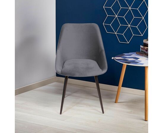 Стул Neo, поворотный на 360 градусов, бархат серый 27/опора конус, изображение 4 | Интернет магазин мебели и декора LifeDekor