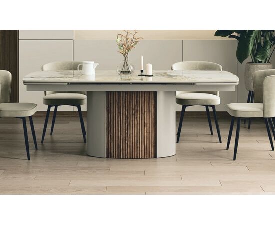 Стол БАТИСТ 200 PATAGONIA POLISHED, керамика / ЛАТТЕ / ОРЕХ ЭККО М-City | Интернет магазин мебели и декора LifeDekor