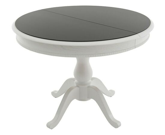 Стол «Фабрицио 1» GLASS (D 1000), белый с черным, изображение 2 | Интернет магазин мебели и декора LifeDekor