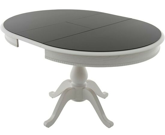 Стол «Фабрицио 1» GLASS (D 1000), белый с черным, изображение 4 | Интернет магазин мебели и декора LifeDekor