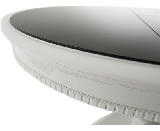 Стол «Фабрицио 1» GLASS (D 1000), белый с черным, изображение 5 | Интернет магазин мебели и декора LifeDekor