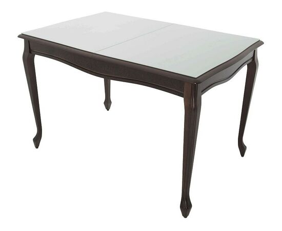 Стол «Кабриоль» 120x80 GLASS белый, орех темный, изображение 2 | Интернет магазин мебели и декора LifeDekor