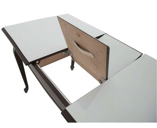 Стол «Кабриоль» 120x80 GLASS белый, орех темный, изображение 6 | Интернет магазин мебели и декора LifeDekor