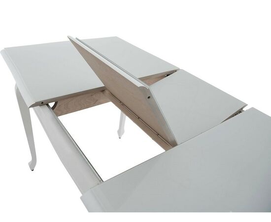 Обеденная группа (Стол Кабриоль GLASS и 4 стула Кабриоль жесткий), эмаль белая, изображение 6 | Интернет магазин мебели и декора LifeDekor