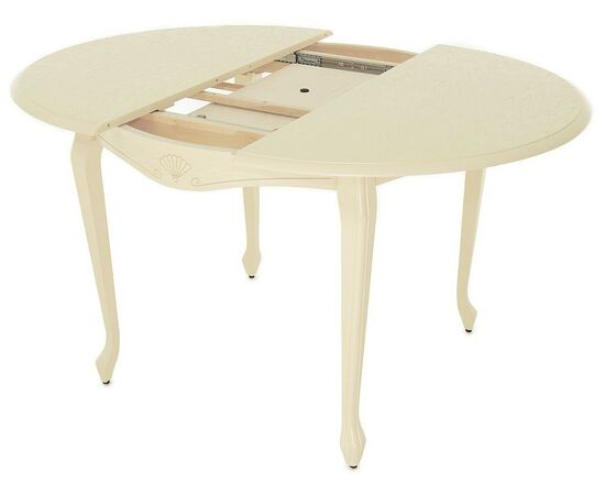 Обеденная группа (Стол Кабриоль круг и 4 стула Соло Венский жесткий), слоновая кость, изображение 4 | Интернет магазин мебели и декора LifeDekor