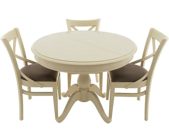 Стол «Фабрицио 1» GLASS (D 1000), слоновая кость, изображение 8 | Интернет магазин мебели и декора LifeDekor