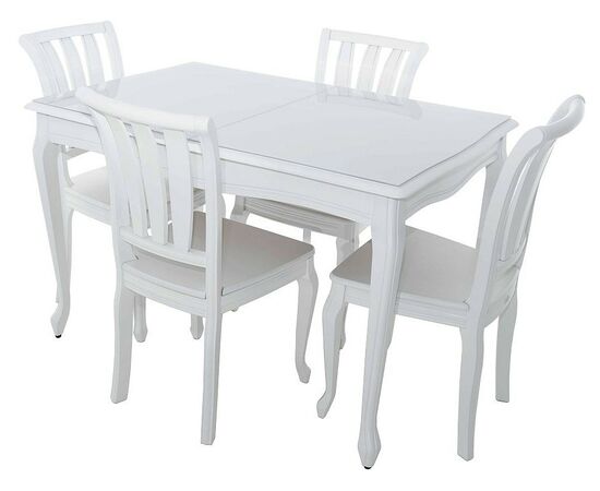 Стол «Кабриоль» 120x80 GLASS белый, эмаль белая, изображение 9 | Интернет магазин мебели и декора LifeDekor