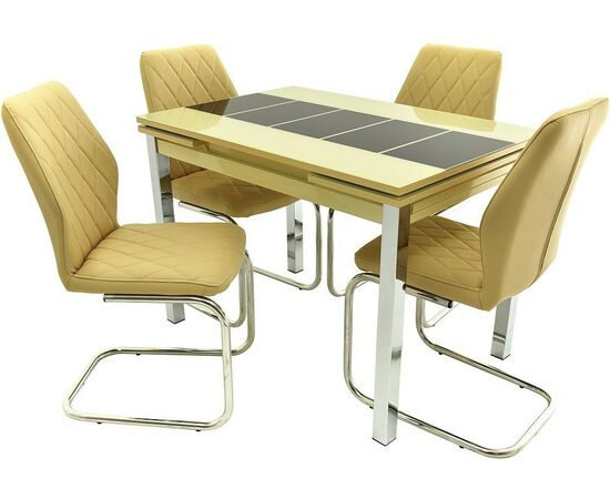 Обеденная группа (Стол Шанхай Каре и 4 стула Шато), цвет бежевый, изображение 2 | Интернет магазин мебели и декора LifeDekor