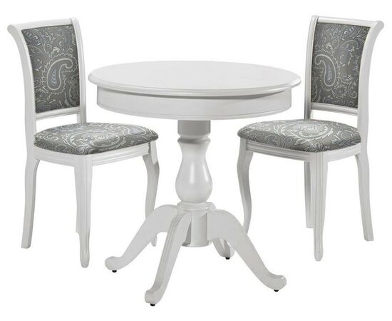 Обеденная группа (Стол Фабрицио-1 и 2 стула Кабриоль), эмаль белая, изображение 2 | Интернет магазин мебели и декора LifeDekor
