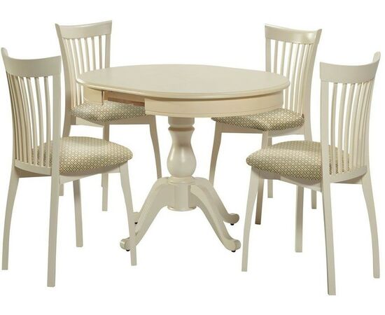 Обеденная группа (Стол Фабрицио-1 и 4 стула Тулон), слоновая кость, изображение 2 | Интернет магазин мебели и декора LifeDekor