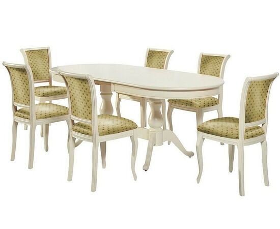 Стол «Фабрицио-2» овал 120x90, слоновая кость, изображение 3 | Интернет магазин мебели и декора LifeDekor