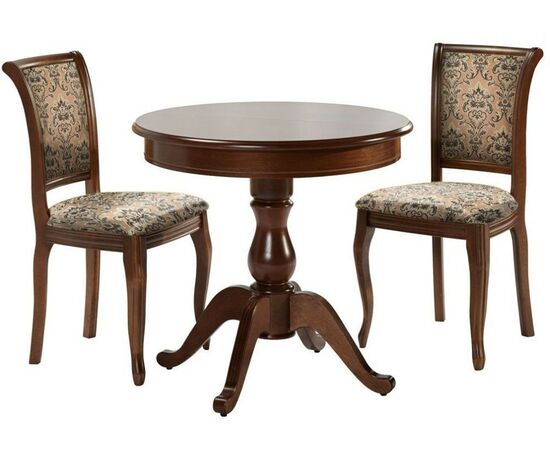 Обеденная группа (Стол Фабрицио-1 и 2 стула Кабриоль), орех темный, изображение 2 | Интернет магазин мебели и декора LifeDekor
