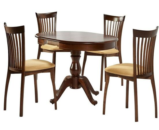 Обеденная группа (Стол Фабрицио-1 и 4 стула Тулон), орех темный, изображение 2 | Интернет магазин мебели и декора LifeDekor