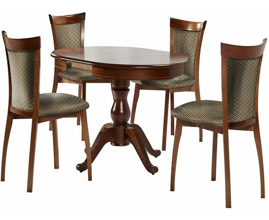 Обеденная группа (Стол Фабрицио-1 и 4 стула Тулон м/с), орех темный, изображение 2 | Интернет магазин мебели и декора LifeDekor