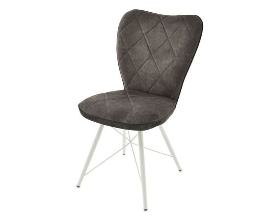 Стул «Риоха» Милано 12/Нитро блэк, каркас белый, изображение 2 | Интернет магазин мебели и декора LifeDekor