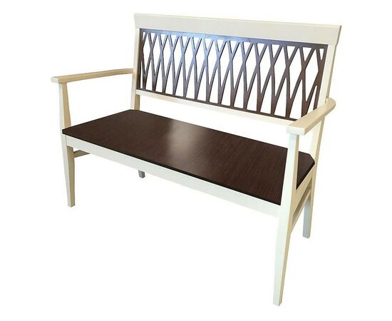 Обеденная группа (Стол Леонардо-1, 3 стула и скамья Кристиан), слоновая кость+орех темный, изображение 3 | Интернет магазин мебели и декора LifeDekor