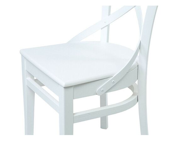 Обеденная группа (Стол Кабриоль круг и 4 стула Соло Венский жесткий), эмаль белая, изображение 9 | Интернет магазин мебели и декора LifeDekor