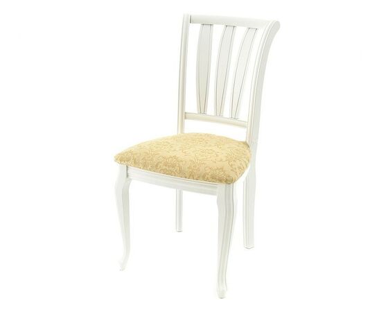 Стул «Кабриоль» с жесткой спинкой, Андрис вензель 160 беж, эмаль белая, изображение 2 | Интернет магазин мебели и декора LifeDekor