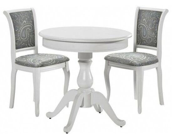 Обеденная группа (Стол Фабрицио-1 и 2 стула Кабриоль), эмаль белая | Интернет магазин мебели и декора LifeDekor