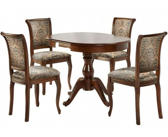 Обеденная группа (Стол Фабрицио-1 и 4 стула Кабриоль), орех темный | Интернет магазин мебели и декора LifeDekor