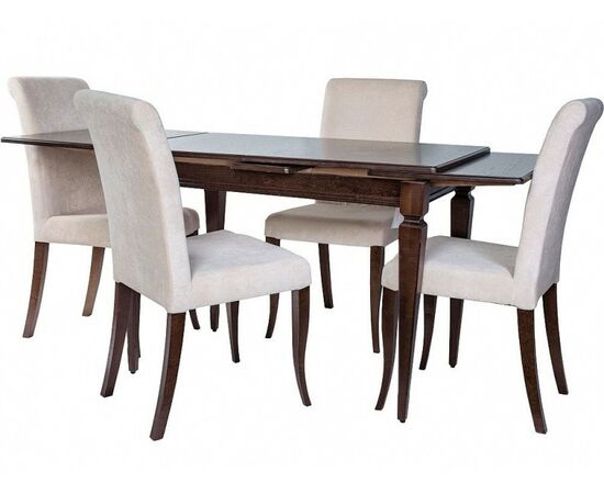 Обеденная группа (Стол Греция и 4 стула Помпей Люкс), орех темный | Интернет магазин мебели и декора LifeDekor