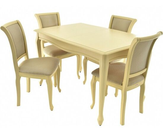 Обеденная группа (Стол Кабриоль и 4 стула Кабриоль), слоновая кость | Интернет магазин мебели и декора LifeDekor