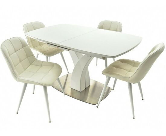 Обеденная группа (Стол Нотр Дам и 4 стула Прованс), цвет белый | Интернет магазин мебели и декора LifeDekor