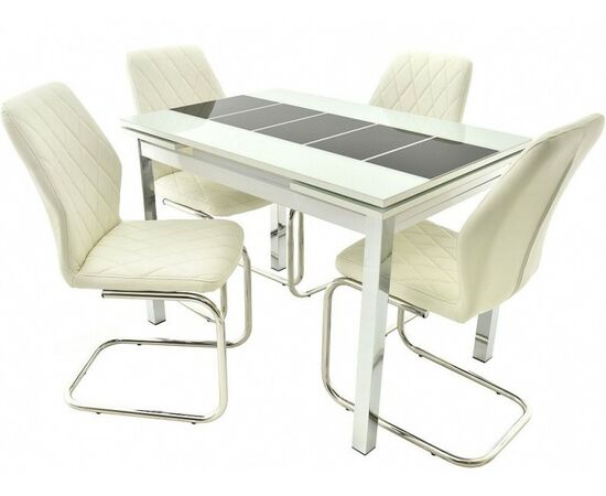 Обеденная группа (Стол Шанхай Каре и 4 стула Шато), цвет белый | Интернет магазин мебели и декора LifeDekor