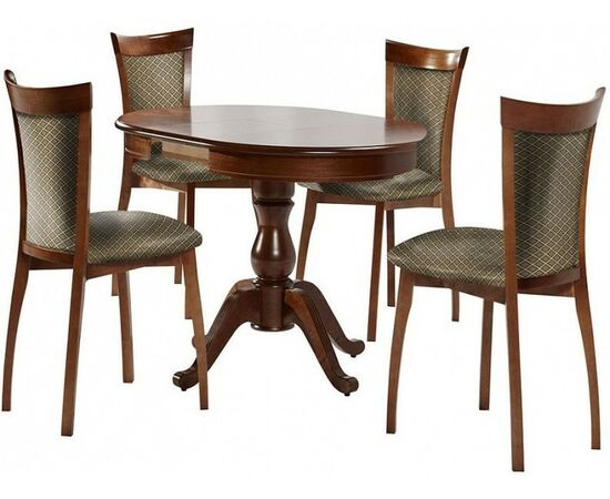 Обеденная группа (Стол Фабрицио-1 и 4 стула Тулон м/с), орех темный | Интернет магазин мебели и декора LifeDekor