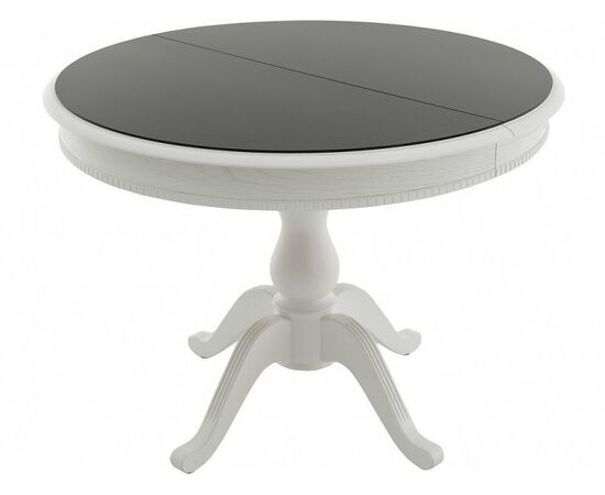 Стол «Фабрицио 1» GLASS (D 1000), белый с черным | Интернет магазин мебели и декора LifeDekor