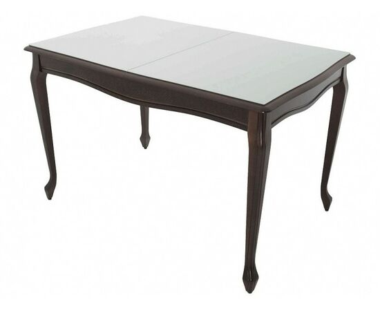 Стол «Кабриоль» 120x80 GLASS белый, орех темный | Интернет магазин мебели и декора LifeDekor