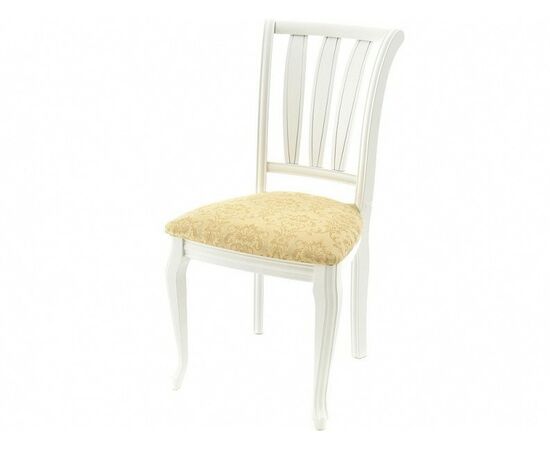 Стул «Кабриоль» с жесткой спинкой, Андрис вензель 160 беж, эмаль белая | Интернет магазин мебели и декора LifeDekor